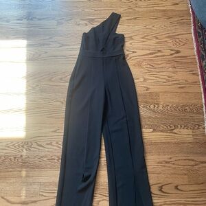 Abercrombie & Fitch Black One-Shoulder Jumpsuit